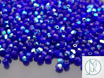 Buy 120+ Pieces Czech Glass 4mm Fire Polished Facelet Beads Jewelry Making 84 Colors • 4.50£