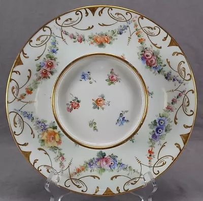 Buy Antique T&V Limoges Hand Painted Dresden Style Floral & Gold Cheese Dish Tray • 93.19£