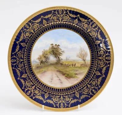 Buy Wedgwood China Antique Hand Painted Dessert/Cabinet Plate Countryside Tree Lane • 99.99£