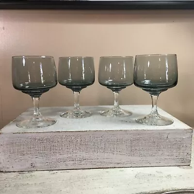 Buy Vintage! Set Of 4 Holmegaard  Smoke Glass Wine Port Glasses 4 1/2  Denmark • 13.97£