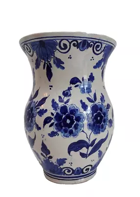 Buy Delftware Antique Vase Blue White Cracqueled Pottery Dutch Holland Oud Delft • 88.53£