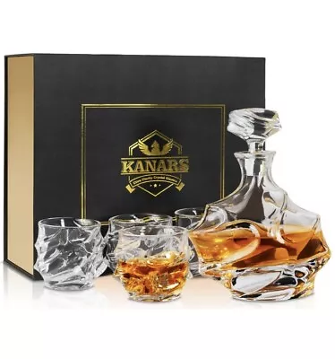 Buy Kanars Whiskey Decanter With 4 Glasses • 59.99£