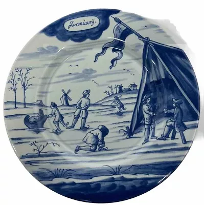 Buy Delft Holland Metropolitan Museum Of Art Months Of The Year Plate-JANUARY-1st Ed • 65.19£