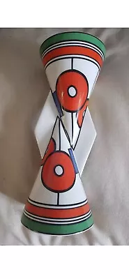 Buy Clarice Cliff Bizarre Circles And Squares Yo-Yo Vase Excellent Condition. • 160£