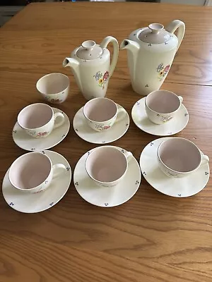 Buy Poole Pottery Traditional Flower Tea / Coffee Set From 1950s • 35£