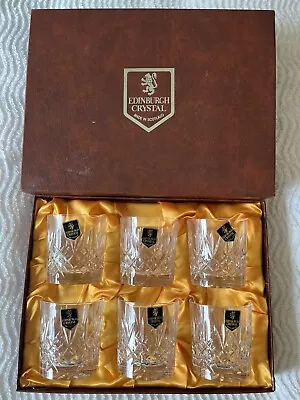 Buy Rare Vintage New 6 Edinburgh Crystal Lomond 6oz Whisky Tumblers Glasses Boxed • 100£