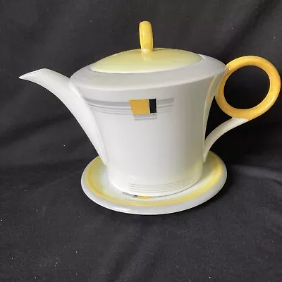 Buy Shelley Art Deco Blocks And Bands Teapot And Stand. 12128 Pattern  • 199.99£