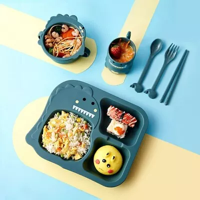 Buy 6Pcs/ Set Baby Food Tableware Set Cartoon  Dinnerware Kids Feeding Dishes • 13.19£