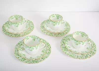 Buy 4 Antique Shelley Foley Bone China Tea Set Cup Saucer Plate  Trailing Ivy 5106 • 99£