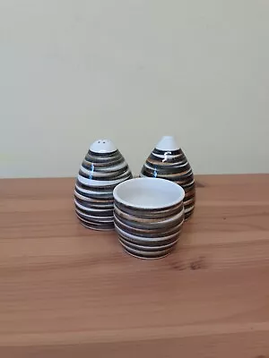 Buy Isle Of Wight Vintage Pottery Ceramic Cruet Set, Salt Pepper Mustard 8cnm H • 5£