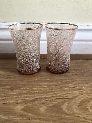 Buy Vintage Ice Textured Glasses - Baccarat Frosted Orangeade Style? • 12£