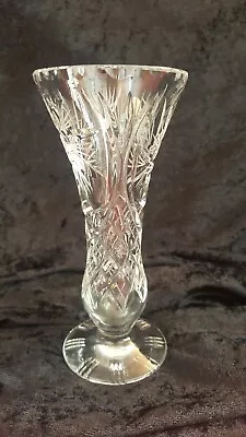 Buy Vase Bohemian European Cut Glass Crystal Small 150mm - Collectable Vintage • 17.77£