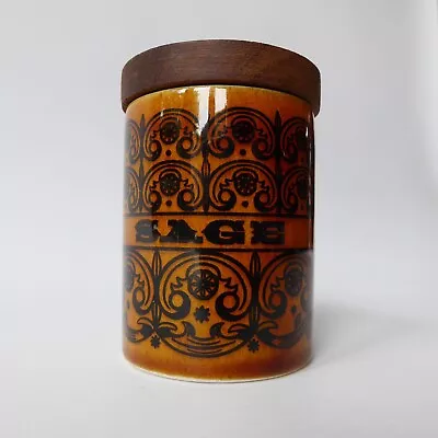 Buy Hornsea Pottery C Scroll Vintage Sage Herb Jar Container Pot. 1960s Brown Short • 15£