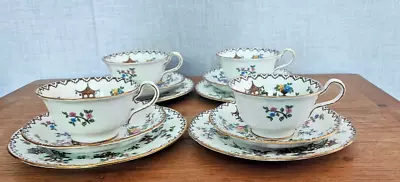 Buy Vintage Aynsley  Pagoda  Bone China Tea Cup And Saucer And Plate Trio X 4 • 40£