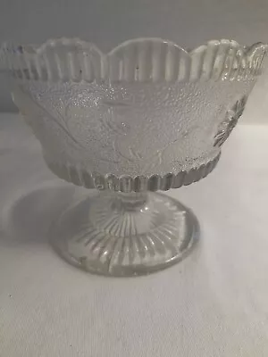 Buy Vintage Glass Sweet Dish/Bowl With Daisy & Thistles On It 5 In Diameter 4.5 Tall • 10£