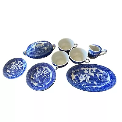 Buy 1940s VINTAGE Blue Willow Child Tea Set 7 MISC Pieces Porcelain China  • 27.99£
