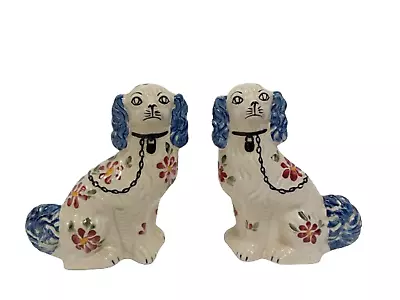 Buy Siltone 11  Pair Spaniel Hand Painted Mantle Dogs Pottery Staffordshire England • 9.99£