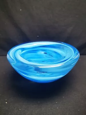 Buy Mcm Kosta Boda Aqua Blue Crystal Glass Large Bowl By Anna Ehrner, 1990's  • 38.99£