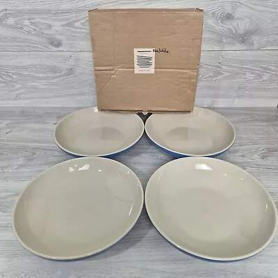 Buy TG Green Cornishware Blue & White Pasta Bowls X 4 24cm Diameter With Box Vgc • 100£