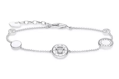 Buy Thomas Sabo Jewellery Women's Wrist Band Silver Circles A1880-051-14-L19v • 104.54£