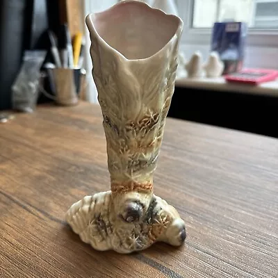 Buy VINTAGE SYLVAC VASE CORNUCOPIA SHELL / HORN DESIGN Glaze Vintage • 14.99£