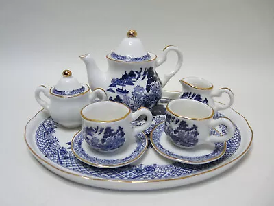 Buy The Regal Bone China Miniature Tea Set. Blue Willow Pattern. Eight Piece. • 28£