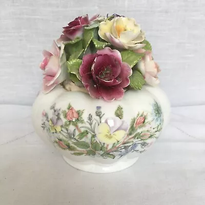 Buy Aynsley Wild Tudor Bone China Bowl With Ceramic Posy Of Flowers Vintage • 19.95£