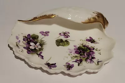 Buy Hammersley & Co Longton St VICTORIAN VIOLETS ENGLISH BONE CHINA SHELL SHAPE DISH • 55£