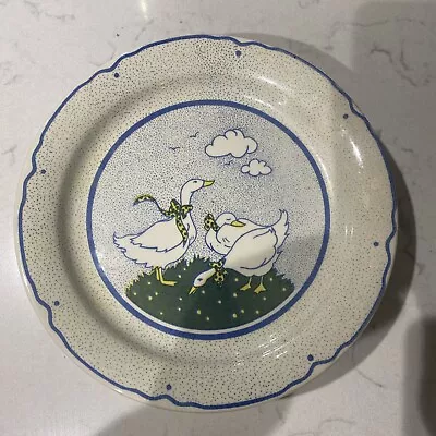 Buy English Ironstone Tableware Ribbon Geese Dinner Plates. 1980s Vintage.  • 18£