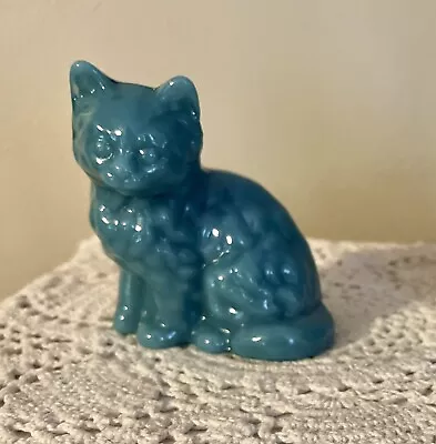 Buy MOSSER.  Glass  Fluffy  CAT.  Beautiful. Glossy  Georgia  Blue Mint New • 13.97£