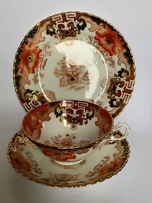 Buy Samuel Radford Tea Cup Trio Set Imari Pattern Antique Reg No 390220 Handpainted • 25.65£