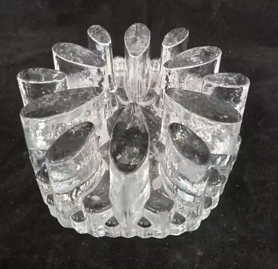 Buy Beautiful Heavy Quality Modern Style Clear Glass Candle Holder Mid Century • 17.50£