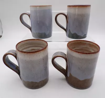 Buy 4 X Cups Mugs Woburn Studio Pottery Handmade Grey Blue Brown Green Glaze #13 • 32£