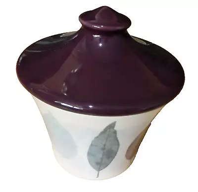 Buy Portmeirion Dusk Covered Sugar Pot By Jo Gorman Mottled Leaf Design 2002 Rare • 18.50£
