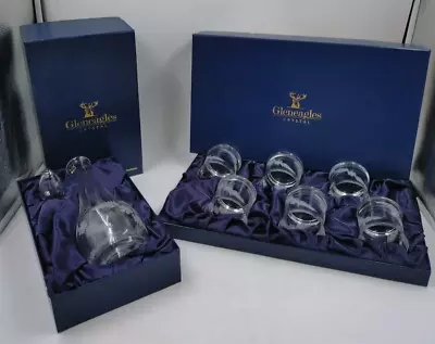 Buy Gleneagles Lead Crystal Decanter & Low Ball Glasses Set Of 6 Boxed • 19.99£