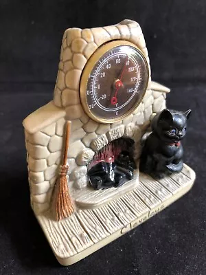 Buy Vintage Cleveleys Manor Ware Novelty Fireplace Barometer With Black Cat Souvenir • 7£