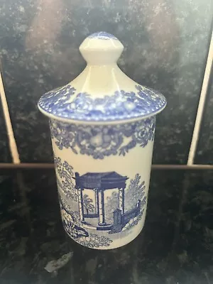 Buy Spode Blue Italian Collection Small Pot Spice Jar Herb Venetian Scenes C1908 4” • 8£
