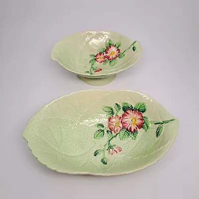 Buy Carlton Ware Primula Leaf Bowl & Footed Dish SET Australian Design England VTG • 23.29£
