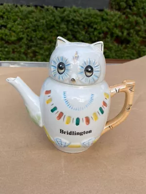 Buy Souvenir Pottery Owl Shaped Teapot, Marked Bridlington (North Yorkshire). • 4£