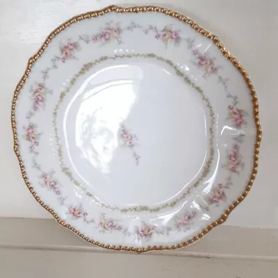 Buy Antique Limoges France Elite Works 6 8  Pink Floral China Plates Beaded • 39.21£
