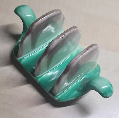 Buy Shelley Harmony Small Dripware Drip Glaze Toast Rack 1930s Art Deco Green 4.75  • 28£