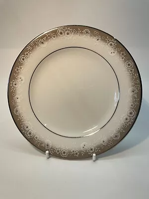 Buy Noritake Elenor Dinnerware Dishes Delicate White Floral Vine On A Pale Brown Rim • 3£