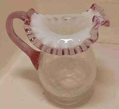 Buy Signed Fenton Purple Pitcher W/ Lattice Like Opalescence & Ruffled Edge • 102.51£