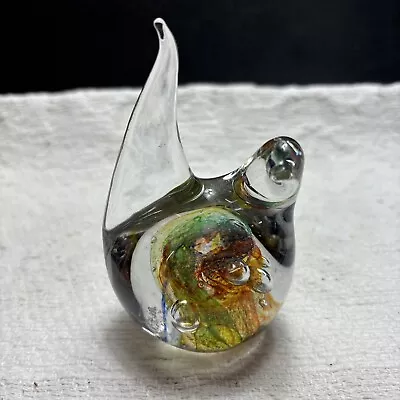 Buy Vintage Art Glass Bird Figure Paper Weight Multicolored Clear 4  • 13.05£