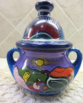 Buy Hand Painted Isidoro Mexico Folk Art Azucarera  Trinket Candy Sugar Bowl Pottery • 12.11£