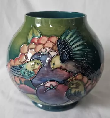 Buy Stunning Moorcroft Large Vase With Original  Box, Finches And Plums Design • 250£