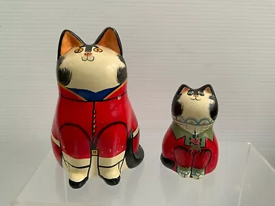 Buy Vintage Pair Of Hand Painted Cats - Joan De Bethal Rye Pottery Interest • 39.99£