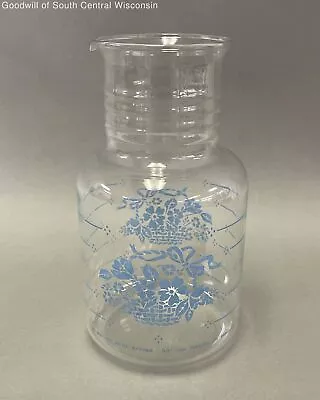 Buy Vintage Pyrex Cornflower Country Blue Basket Juice Glass Carafe - No Cap • 18.63£