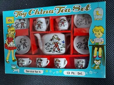 Buy Toy China Tea Set Vintage 13 Pc. Serves 4 Sonsco Real Chinaware Child's • 12.07£