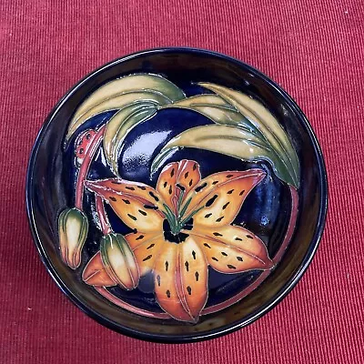 Buy Moorcroft Orange Lily Trinket Bowl With Ladybird Detail. Rachel Bishop 2011. • 144.21£
